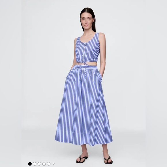 Blue Striped Women's Skirt - Picture 3 of 9